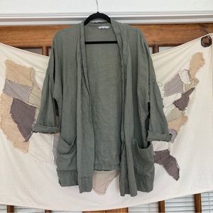 Fall Pine Green Linen Jacket